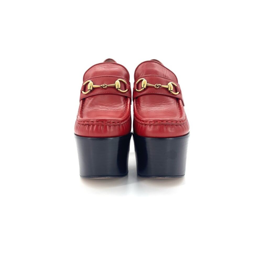 Gucci Vegas Pearl Horsebit Platform High Block Heel Loafers 37 - Picture 7 of 10